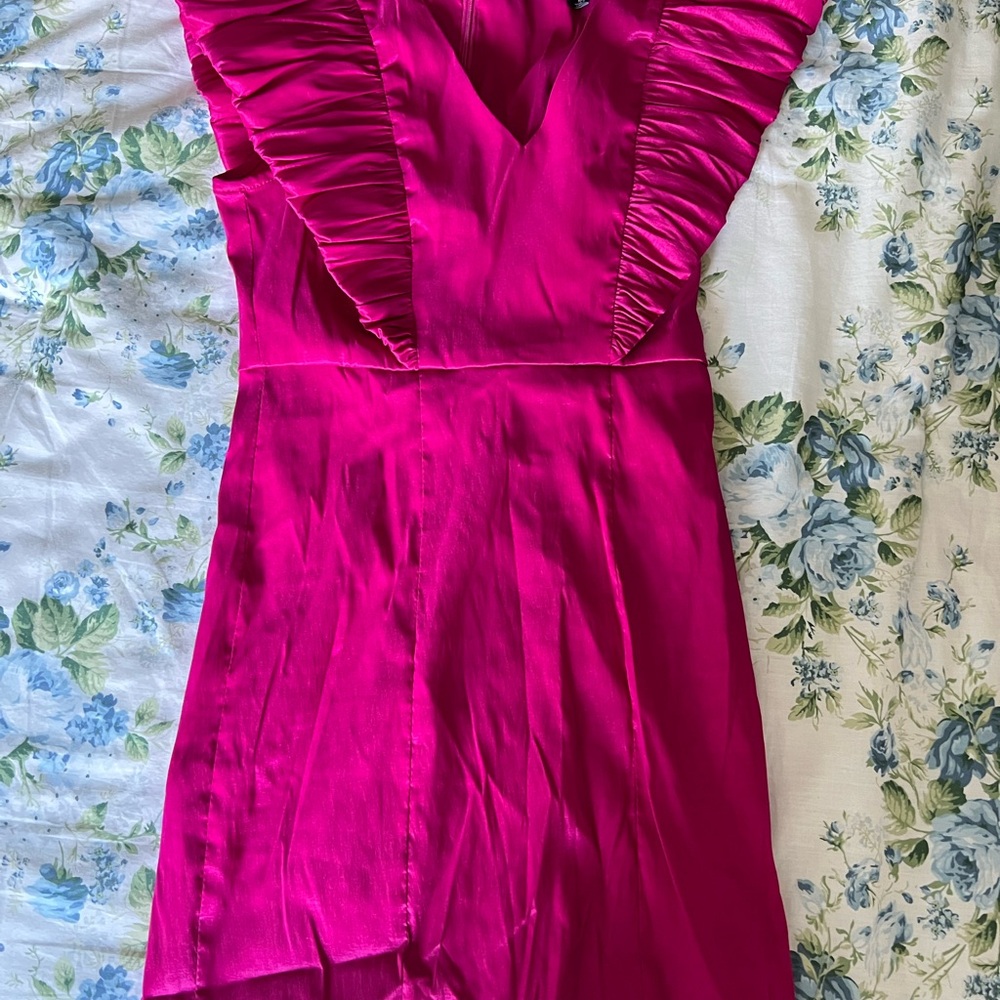 DO+BE Vibrant Pink Asymmetrical Dress (Great for Rush)